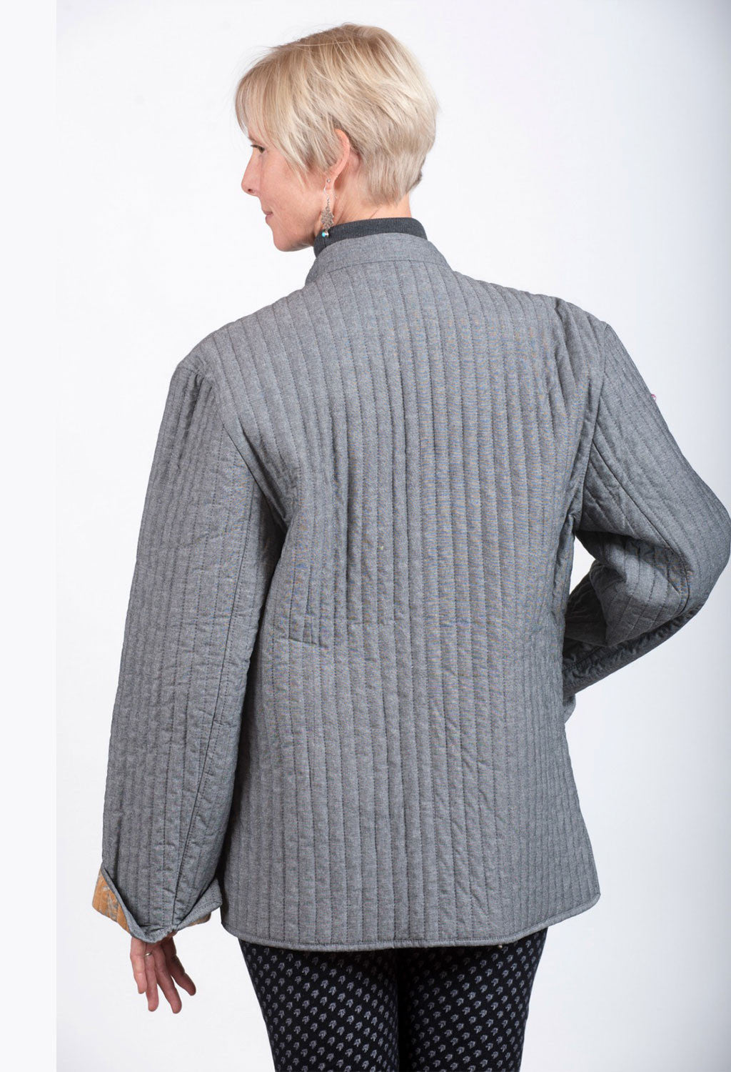 Women's Grey Jacket with Floral Inside