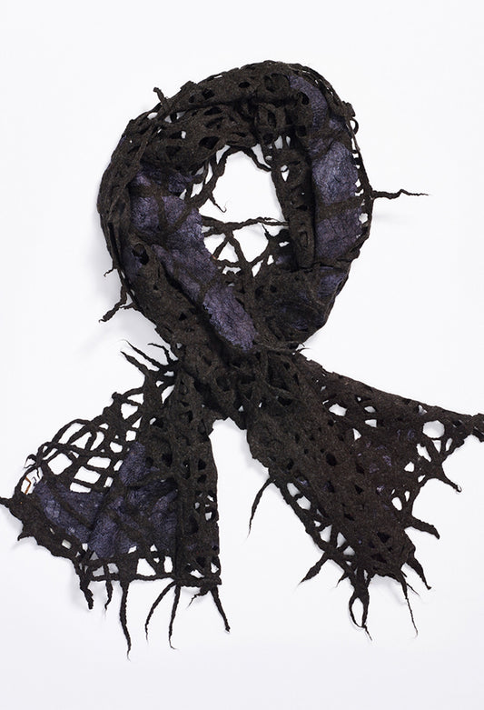 Black Felt Lace with Silk Inlays