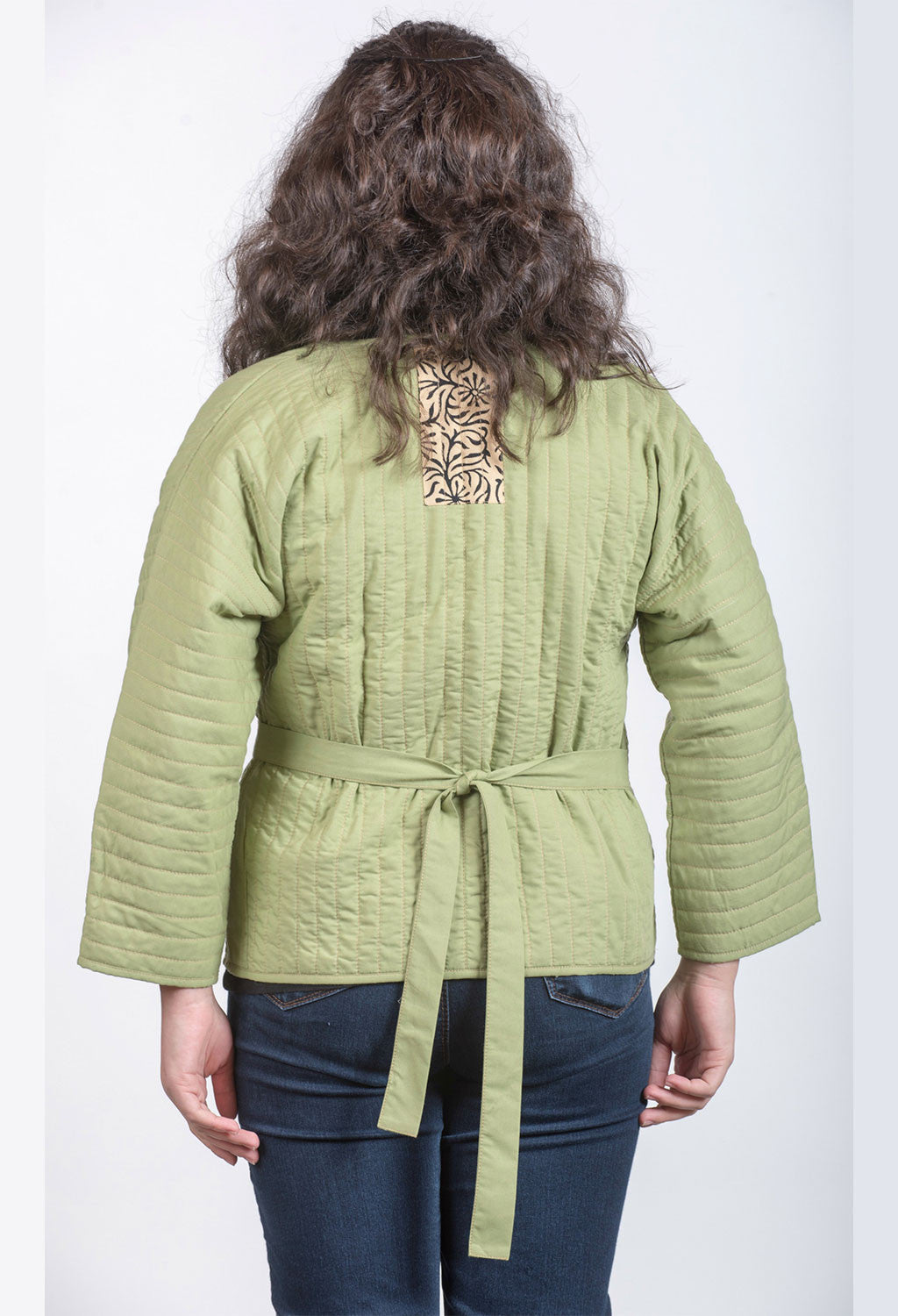 Women's Light Green Waist Jacket
