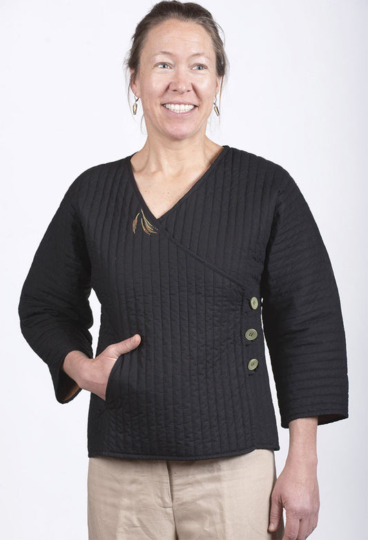 Women's Black Waist Jacket