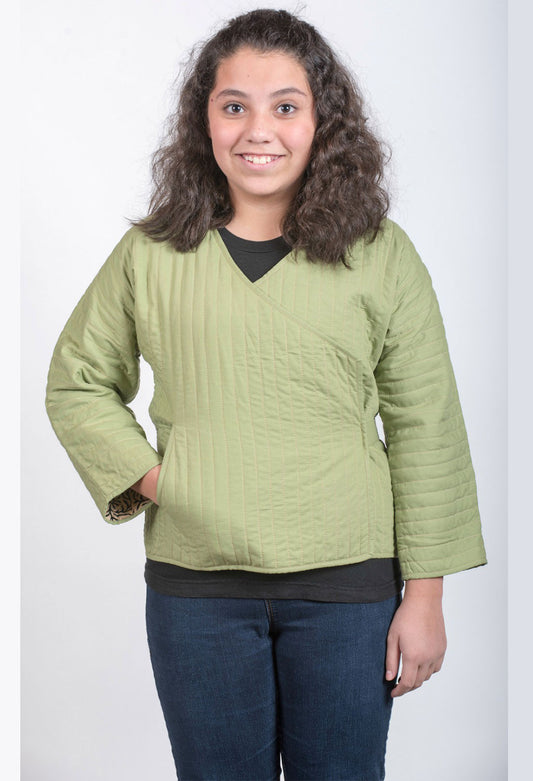Women's Light Green Waist Jacket