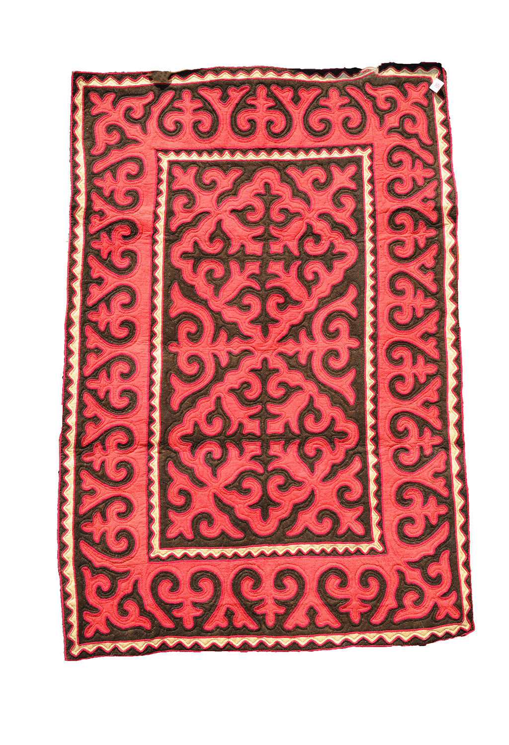 Large Red and Brown Rug with Flourets